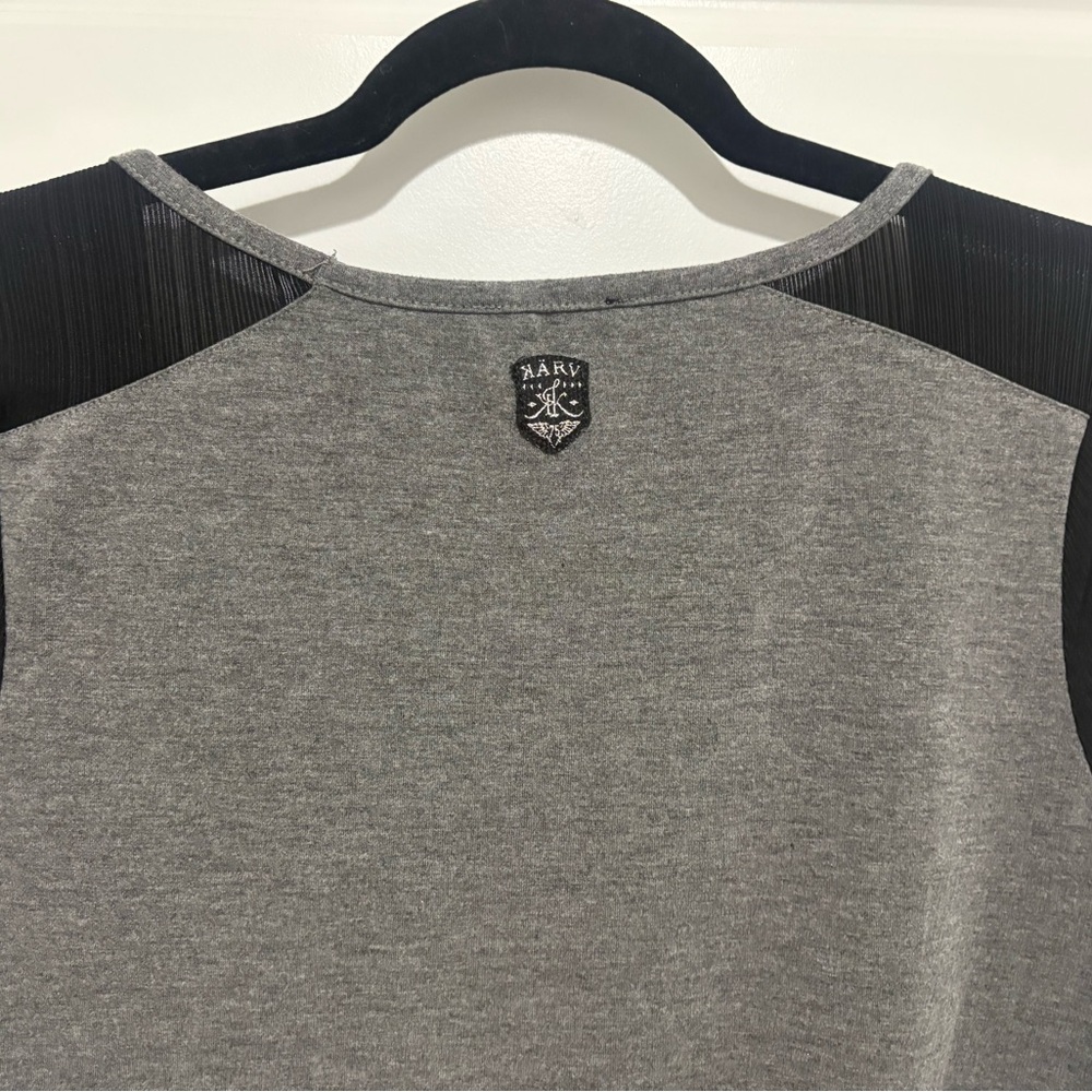 Karv Gray Patterned Women's Top Size L - Picture 2 of 7